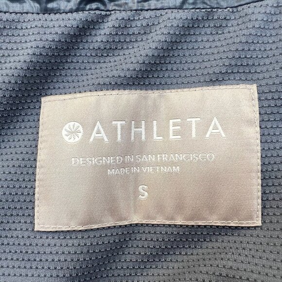 Athleta Quilted Rock Ridge PrimaLoft Lightweight Hooded Jacket Grey Size Small - Picture 5 of 10